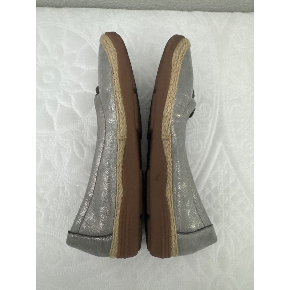 Clarks Eliana Jade Shimmer Flats Pewter Silver Slip On Comfort Shoes Size 8.5 - Picture 4 of 12